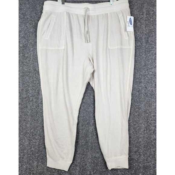 Old Navy Pants - Old Navy Joggers Women XXL Cream Specially Dyed Fleece High Rise Sweatpants NWT